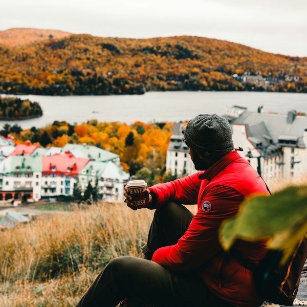a person sitting on a bench