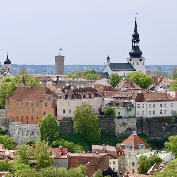 a view of a city from a hill